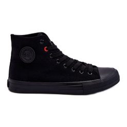 Damskie Klasyczne Wysokie Trampki Big Star T274033 Czarne. Czarne trampki bez wzorów, z gumy, bez zapięcia. Za 180.71 zł.