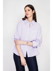 ASSUILI Koszula w kolorze fioletowym rozmiar: 36. Różowe koszule Assuili, bez wzorów, bez kołnierzyka, bez ramiączek. Za 121.99 zł.