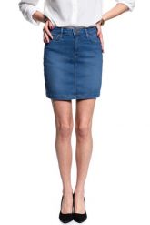 SPÓDNICA JEANSOWA LEE MID SKIRT MID BELLEVUE L38JLTGX 112108224. Niebieskie spódnice Lee, l, bez wzorów, z jeansu. Za 169.99 zł.