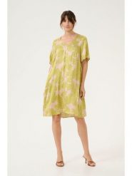 CULTURE Sukienka w kolorze beżowo-zielonym rozmiar: M. Brązowe sukienki Culture, na co dzień, m, bez wzorów, z wiskozy, klasyczne, bez kołnierzyka, bez ramiączek, midi, proste. Za 214.19 zł.