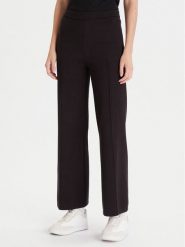 Calvin Klein Spodnie dzianinowe LV044D368G Czarny Wide Leg. Czarne spodnie materiałowe Calvin Klein, s, bez wzorów, z dzianiny. Za 559.99 zł.