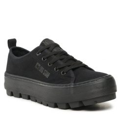 Tenisówki Big Star Shoes. Czarne trampki BIG STAR SHOES, bez wzorów, bez zapięcia. Za 119.99 zł.