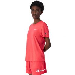 Koszulka damska Champion SS Tee 118091. Brązowe koszulki sportowe Champion, bez wzorów, bez ramiączek. Za 85.00 zł.