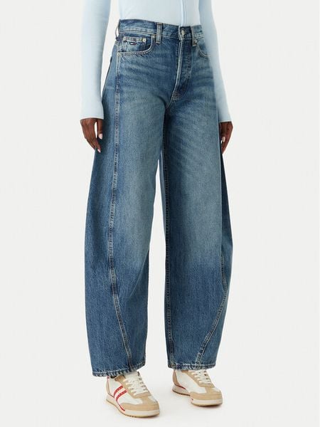 Tommy Jeans Jeansy Ella DW0DW23098 Niebieski Barrel Fit. Niebieskie jeansy Tommy Jeans, bez wzorów. Za 417.99 zł.