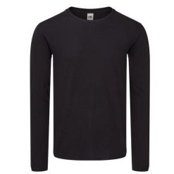 Kultowa Koszulka Z Długim Rękawem Unisex Dla Dorosłych. Czarne bluzki FRUIT OF THE LOOM, xl, bez wzorów, sportowe, bez kołnierzyka, bez ramiączek. Za 61.99 zł.