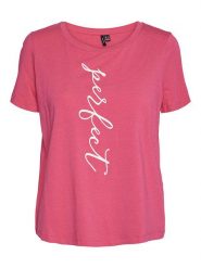 Vero Moda Koszulka w kolorze różowym rozmiar: XS. Różowe bluzki Vero Moda, xs, bez wzorów, bez kołnierzyka, bez ramiączek. Za 28.51 zł.