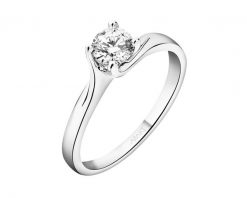 Pierścionek z białego złota z brylantem - SI1/H - 0,44 ct - próba 585. Białe pierścionki Apart, z brylantem, złote. Za 13,990.00 zł.