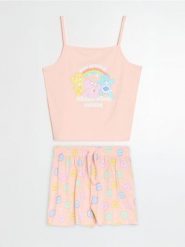 Bawełniana piżama dwuczęściowa z nadrukiem Care Bears - pomarańczowy. Brązowe piżamy Sinsay, bez wzorów, z bawełny, bez ramiączek. Za 39.99 zł.