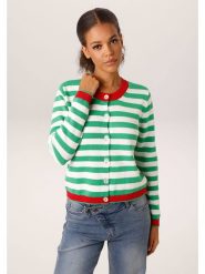 Aniston Kardigan w kolorze zielono-białym rozmiar: 40. Zielone kardigany Aniston, bez wzorów, z bawełny. Za 130.99 zł.