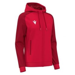 Damska bluza z kapturem full zip Macron Atlas. Czerwone bluzy Macron, bez wzorów, z kapturem. Za 266.50 zł.