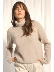 Just Cashmere Kaszmirowy golf "Doma" w kolorze beżowym rozmiar: XXL. Brązowe golfy Just Cashmere, xxl, bez wzorów, z kaszmiru, bez ramiączek. Za 806.90 zł.