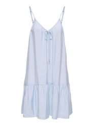 ONLY Sukienka letnia Misara 15373962 Niebieski jasny Regular Fit. Niebieskie sukienki Only, na lato, s, bez wzorów, z wiskozy, bez kołnierzyka, bez ramiączek. Za 149.99 zł.