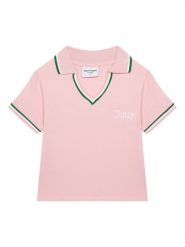 Juicy Couture Polo JCWCT225355 Różowy Regular Fit. Czerwone koszulki polo Juicy Couture, xs, bez wzorów, bez kołnierzyka, bez ramiączek. Za 179.99 zł.