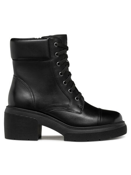 Geox Trzewiki D Spherica Ec15 D46WWB 043BC C9999 Czarny. Czarne botki Geox, bez wzorów, ze skóry, bez obcasa, na słupku, bez zapięcia. Za 609.99 zł.