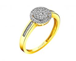 Pierścionek z żółtego złota z diamentami - 0,24 ct - próba 585. Żółte pierścionki Apart, z diamentem, złote. W wyprzedaży za 3,143.00 zł.