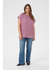 KAFFE curve Bluzka w kolorze różowym rozmiar: 54. Różowe bluzki KAFFE curve, bez wzorów, bez kołnierzyka, bez ramiączek. Za 104.99 zł.