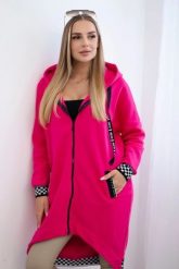 Bluza na suwak z kapturem fuksja. Czerwone bluzy KESI, l, bez wzorów, z bawełny, z kapturem. Za 355.46 zł.