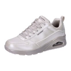 Buty sportowe Sneakersy damskie, Uno - Galactic Gal. Białe obuwie sportowe Skechers, z materiału, bez zapięcia, trekkingowe, Skechers Sport. Za 444.00 zł.