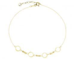 Złota bransoletka z cyrkonią - koła. Żółte bransoletki Apart, z cyrkonią, złote. Za 839.00 zł.