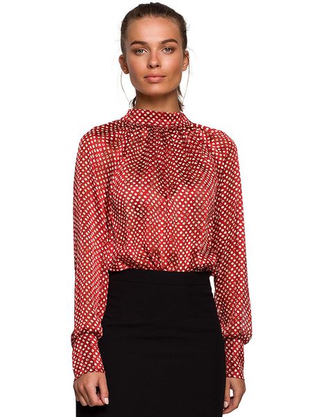 Stylove Bluzka w kolorze czerwonym ze wzorem rozmiar: M. Czerwone bluzki Stylove, m, bez wzorów, bez kołnierzyka, bez ramiączek. Za 190.97 zł.