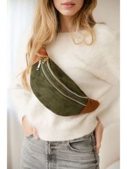 Anna Morellini Skórzana saszetka "Carola" w kolorze oliwkowo-jasnobrązowym - 32 x 16 x 9,5 cm rozmiar: onesize. Brązowe torby na ramię Anna Morellini, bez wzorów, z materiału, sportowe, przez ramię, bez dodatków. Za 217.99 zł.