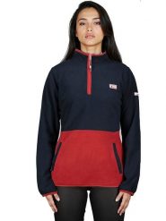 Geographical Norway Bluza polarowa "Touki" w kolorze granatowo-bordowym rozmiar: XXL. Niebieskie bluzy Geographical Norway, xxl, bez wzorów, z polaru, bez kaptura. Za 64.45 zł.