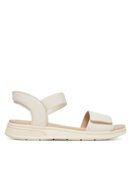 Caprice Sandały 9-28210-46 Kremowy. Białe sandały Caprice, bez wzorów, ze skóry, bez obcasa, na płaskiej podeszwie, bez zapięcia. Za 235.99 zł.