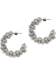 Otazu Kolczyki-półkreole z kryształami Swarovski rozmiar: onesize. Szare kolczyki Otazu, z kryształem, z mosiądzu. Za 86.99 zł.