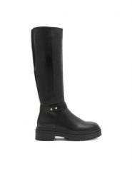 DeeZee Kozaki SASHA H60120-6 Czarny. Czarne kozaki DeeZee, z syntetyku, bez obcasa, na płaskiej podeszwie, bez zapięcia. Za 119.99 zł.