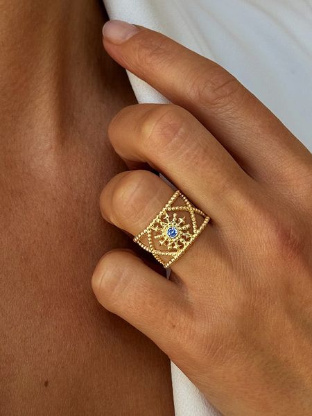 DI GIORGIO Pozłacany pierścionek ze spinelem rozmiar: 60. Żółte pierścionki DI GIORGIO, z spinelem, pozłacane. Za 179.64 zł.