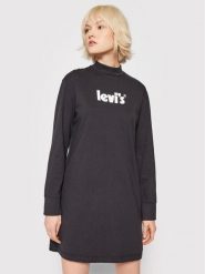 Levi's® Sukienka codzienna A1773-0001 Czarny Regular Fit. Czarne sukienki na co dzień, s, bez wzorów, z bawełny, bez kołnierzyka, bez ramiączek, proste. Za 219.99 zł.