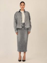 APART Koszula dżinsowa w kolorze szarym rozmiar: 38. Szare koszule Apart, bez wzorów, bez kołnierzyka, bez ramiączek. Za 183.15 zł.