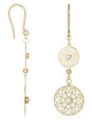 L instant d Or Złote kolczyki "Ancestral" z cyrkoniami rozmiar: onesize. Żółte kolczyki L instant d Or, z cyrkonią, złote, z zapięciem typu bigiel. Za 1,005.56 zł.