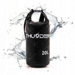 Worek plecak wodoodporny torba wodoszczelna na kajak sup 20L. Czarne plecaki THUNDER, bez wzorów. Za 40.00 zł.