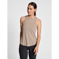 Damski tank top Hummel MT Vanja. Szare topy Hummel, bez wzorów, z dzianiny, bez kołnierzyka, bez ramiączek. Za 124.00 zł.
