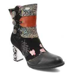 Czarne Botki Laura Vita Stylowe Obuwie Damskie Na Obcasie. Czarne botki Laura Vita, z aplikacjami, ze skóry, bez obcasa, na obcasie, bez zapięcia. Za 429.00 zł.