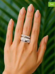 Lodie Silver Pierścionki (2 szt.) z cyrkoniami rozmiar: onesize. Szare pierścionki Lodie Silver, z cyrkonią, z mosiądzu. Za 30.99 zł.