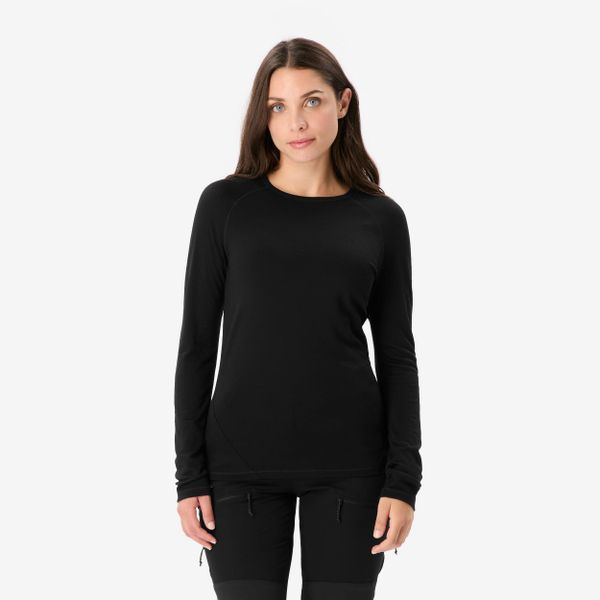 Koszulka trekkingowa damska z długim rękawem Simond Merino. Czarne bluzki SIMOND, m, bez wzorów, z materiału, sportowe, bez kołnierzyka, bez ramiączek. Za 249.99 zł.