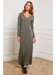 Joséfine Sukienka dzianinowa "Dovel" w kolorze khaki rozmiar: S. Brązowe sukienki Joséfine, s, bez wzorów, z dzianiny, bez kołnierzyka, bez ramiączek, maxi. Za 108.99 zł.