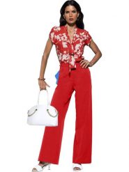 Heine Spodnie w kolorze czerwonym rozmiar: 34. Czerwone spodnie materiałowe Heine, na co dzień, bez wzorów, z materiału, z podwyższonym stanem. Za 92.86 zł.