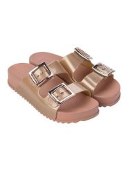 Zaxy Klapki "Partner III" w kolorze złotym rozmiar: 38. Żółte klapki Zaxy, bez wzorów, z otwartym noskiem, bez obcasa. Za 78.47 zł.