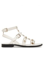 Guess Sandały FLJYZZ PEL03 Biały. Białe sandały Guess, z aplikacjami, ze skóry, bez obcasa, na płaskiej podeszwie, bez zapięcia. Za 549.99 zł.