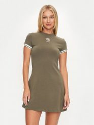 Guess Sukienka codzienna Elea V4YK00 KCDN0 Khaki Regular Fit. Brązowe sukienki Guess, na co dzień, l, z aplikacjami, z wiskozy, bez kołnierzyka, bez ramiączek, proste. Za 219.99 zł.