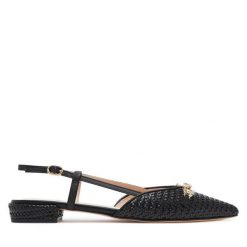 Baleriny TWINSET. Czarne baleriny Twinset, bez wzorów, bez obcasa. Za 679.99 zł.