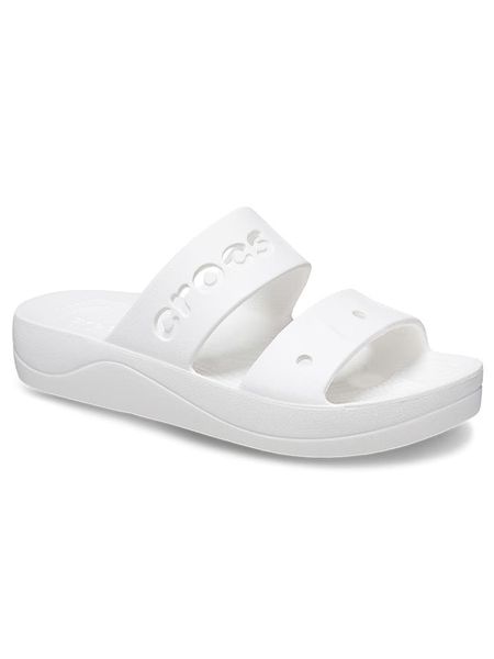 Crocs Klapki "Baya" w kolorze białym rozmiar: 36/37. Białe klapki Crocs, bez wzorów, z otwartym noskiem, bez obcasa, na platformie. Za 92.21 zł.