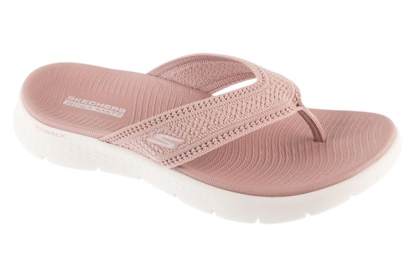 Japonki damskie, Go Walk Flex Sandal - Holly. Czerwone klapki Skechers, bez wzorów, z materiału, bez obcasa. Za 179.99 zł.