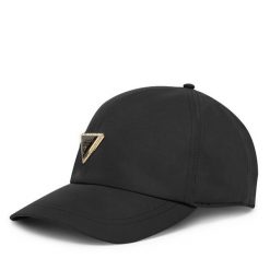 Czapka z daszkiem Guess. Czarne czapki Guess, z aplikacjami. Za 159.99 zł.