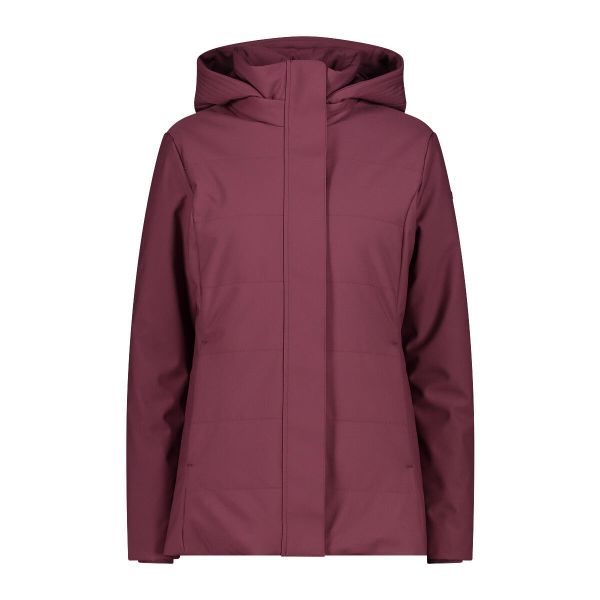 Kurtka parka damska z kapturem softshell CMP. Czerwone kurtki CMP, bez wzorów, z softshellu, z kapturem. Za 640.35 zł.