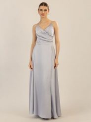 APART Sukienka w kolorze jasnoszarym rozmiar: 46. Szare sukienki Apart, bez wzorów, z satyny, bez kołnierzyka, bez ramiączek, maxi. Za 239.99 zł.