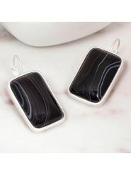 MENTHE À L'O Kolczyki z agatami rozmiar: onesize. Czarne kolczyki MENTHE À L'O, z agatem, z zapięciem typu bigiel. Za 117.45 zł.